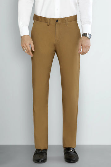 Brown Regular Fit Cotton Chino