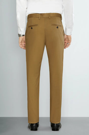 Brown Regular Fit Cotton Chino