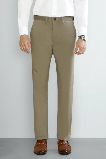 M-Brown Regular Fit Cotton Chino