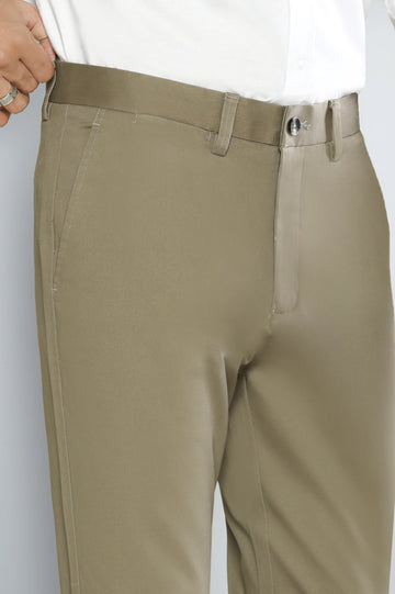 M-Brown Regular Fit Cotton Chino