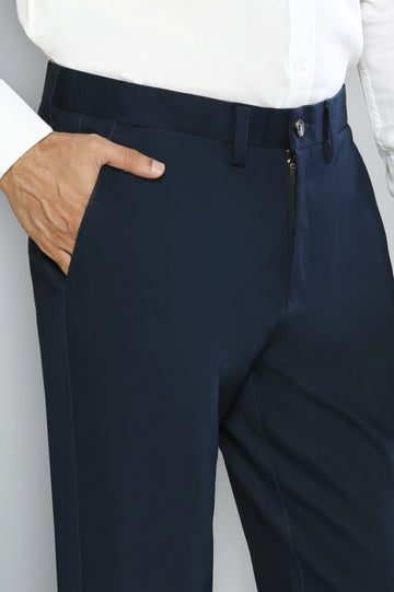 Royal Blue Regular Fit Cotton Chino
