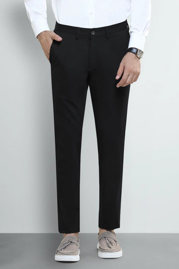 Black Smart Fit Cotton Chino
