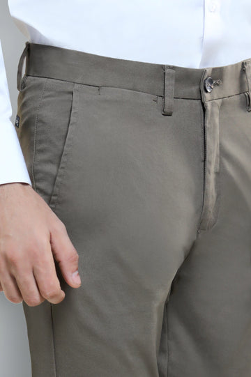 Dark Khaki Smart Fit Cotton Chino