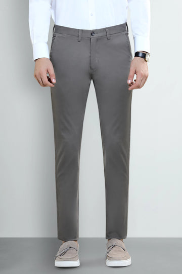 Grey Smart Fit Cotton Chino