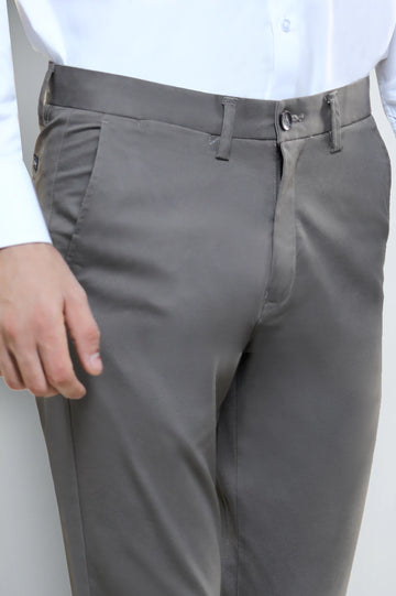 Grey Smart Fit Cotton Chino