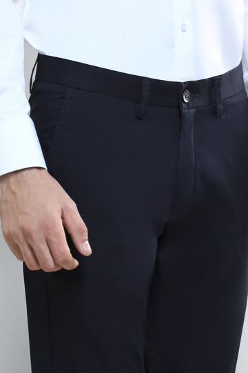 Navy Blue Smart Fit Cotton Chino