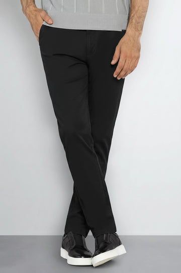 Black Smart Fit Cotton Chino
