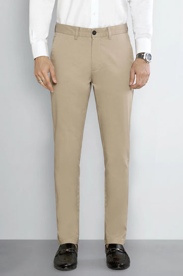 Khaki Smart Fit Cotton Chino