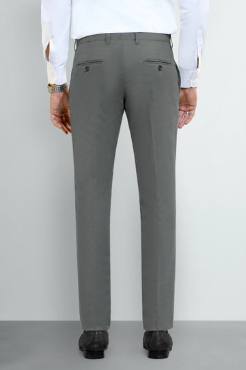 Dark Grey Regular Fit Cotton Chino