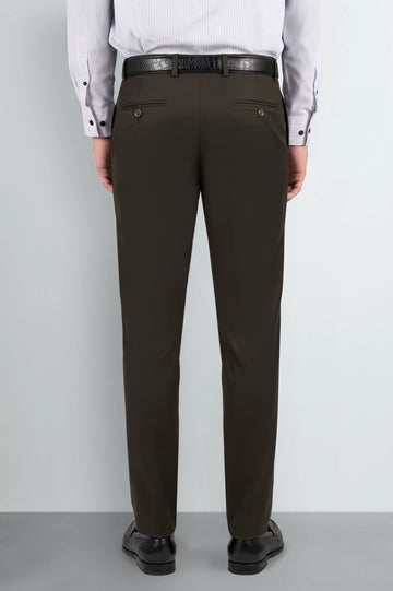 Dark Olive Regular Fit Cotton Chino