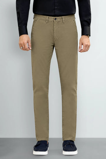 Khaki Regular Fit Cotton Chino