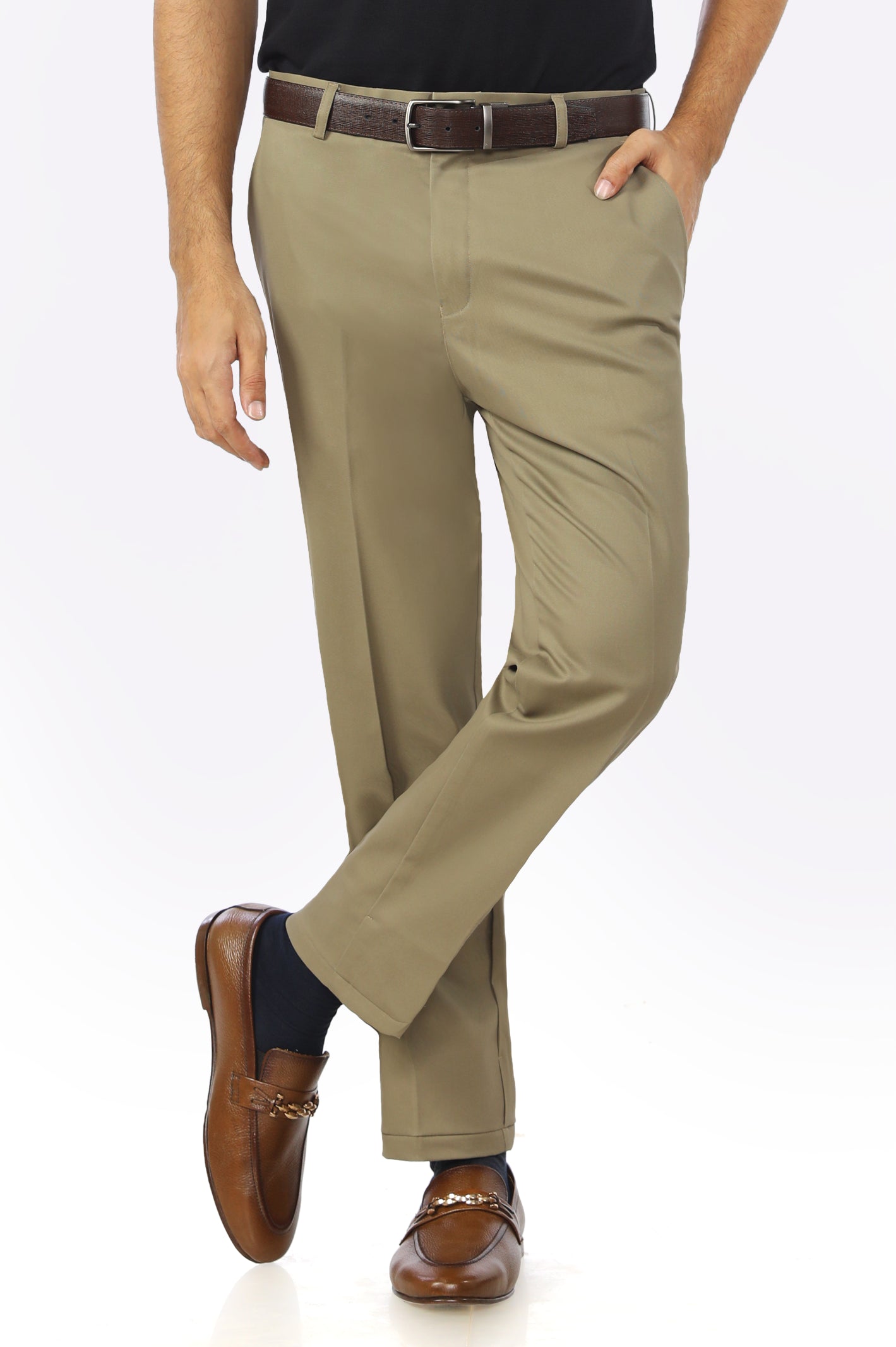 Brown Formal Cotton Trouser From Diners