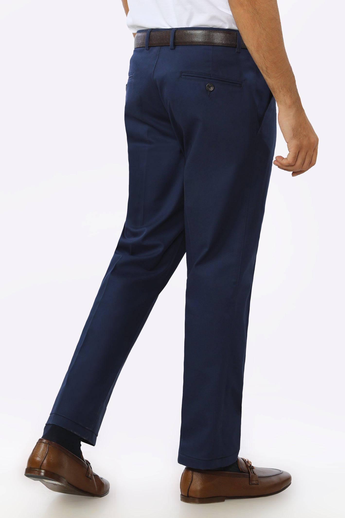 Navy Blue Cotton Regular Fit Trouser – Diners Pakistan