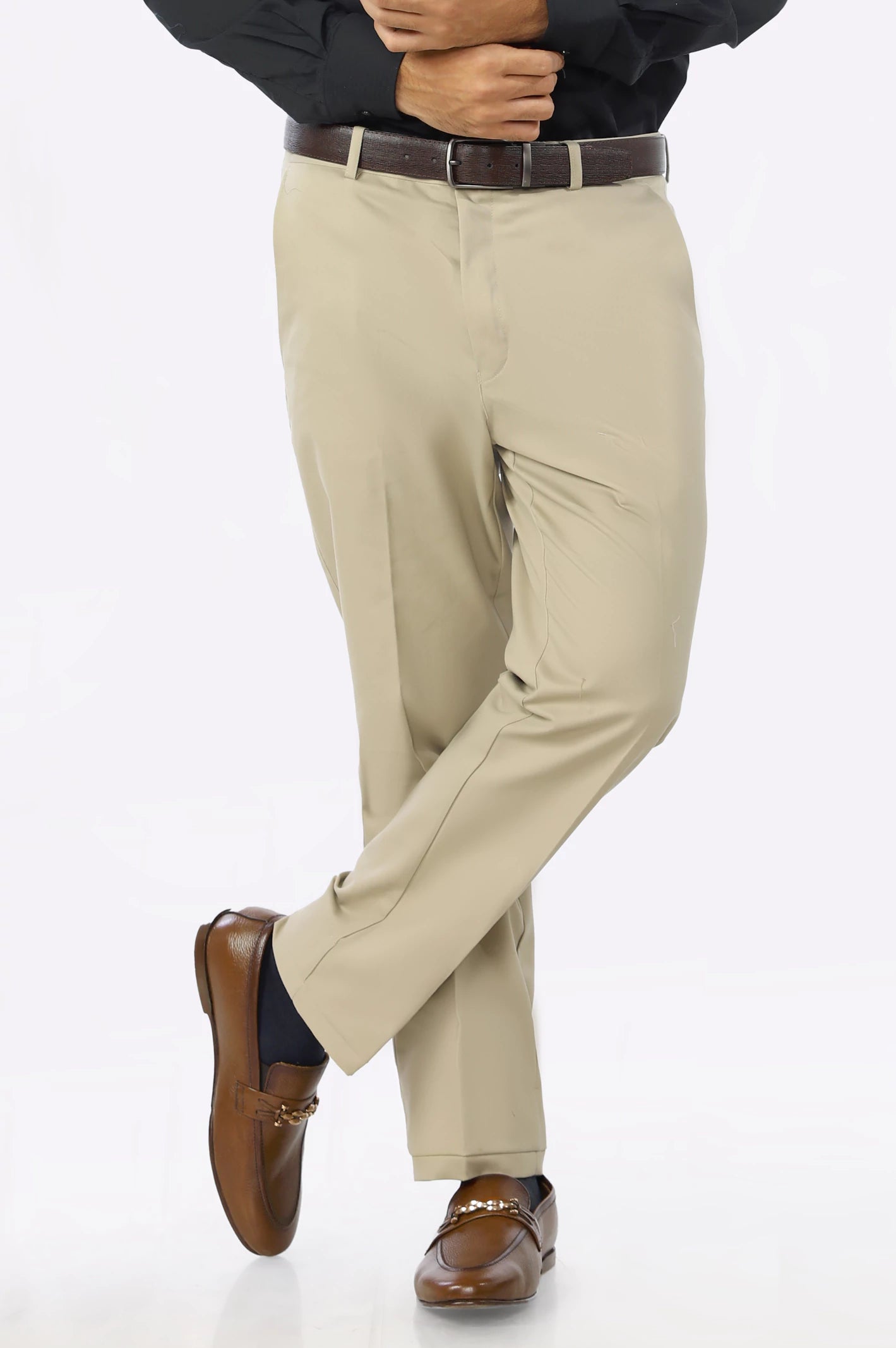 Khaki Formal Cotton Trouser From Diners