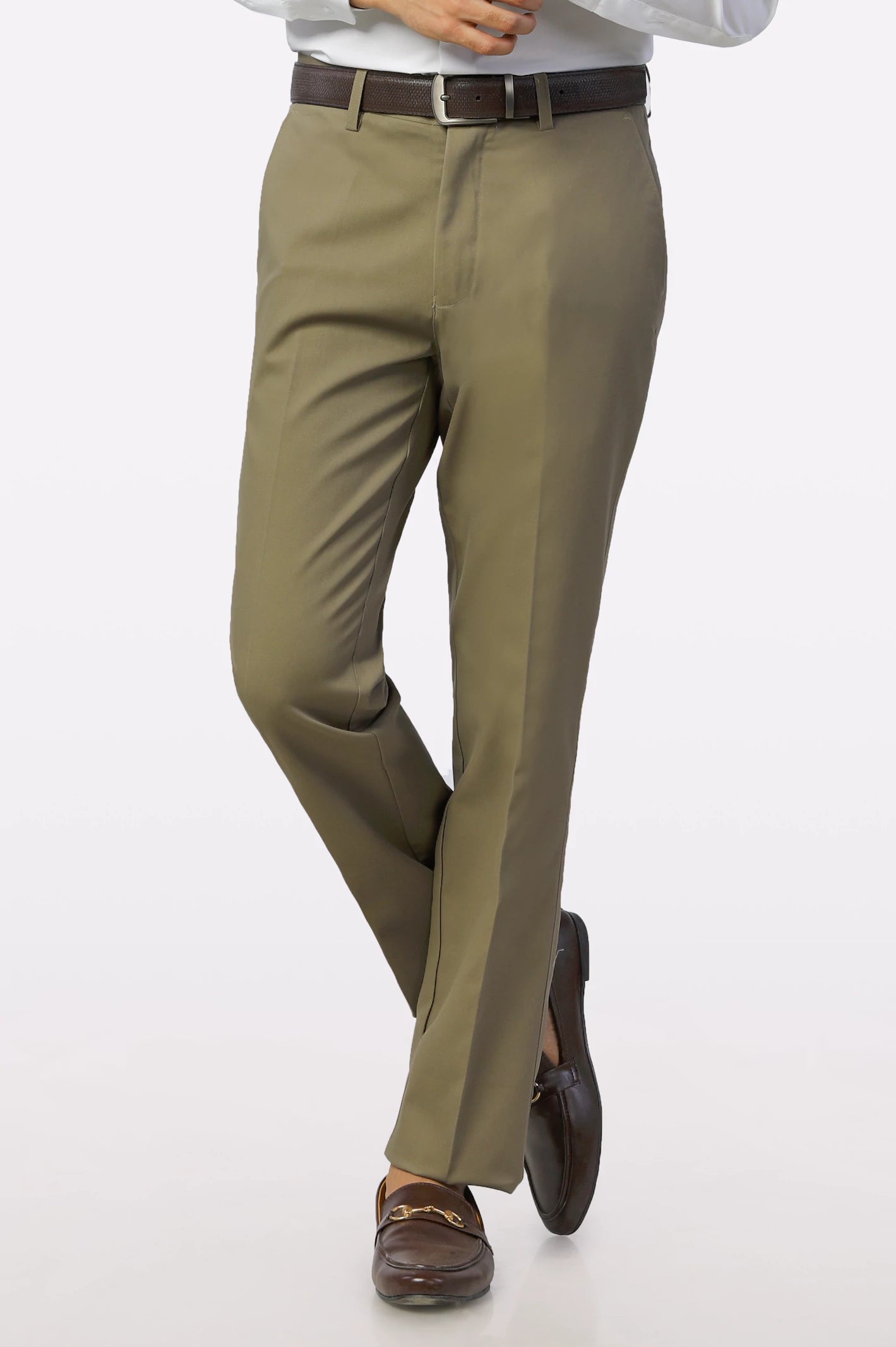 Brown Regular Fit Cotton Trouser From Diners