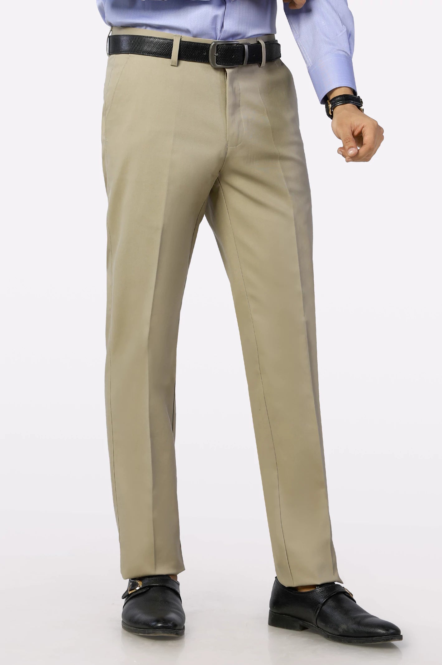 Khaki Regular Fit Cotton Trouser From Diners