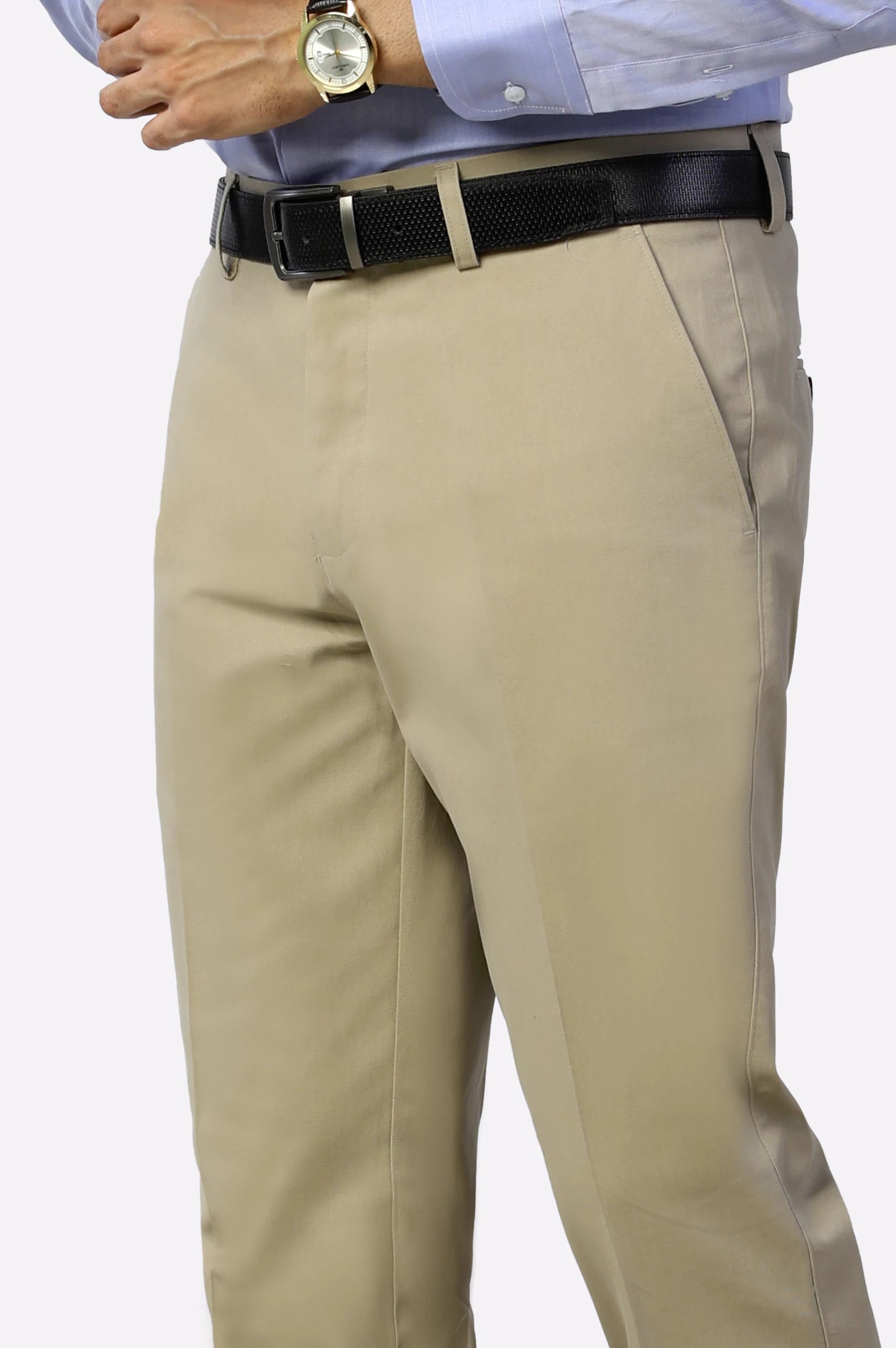Khaki Regular Fit Cotton Trouser From Diners