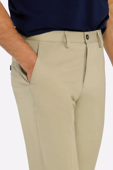 Light Khaki Smart Fit Cotton Trouser