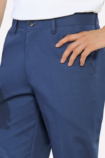 Navy Blue Smart Fit Cotton Trouser