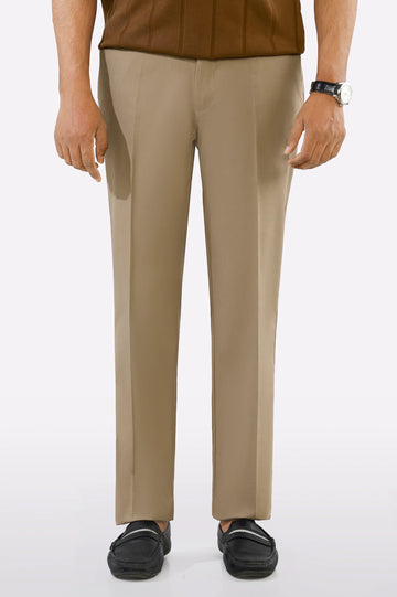 Khaki Smart Fit Cotton Trouser