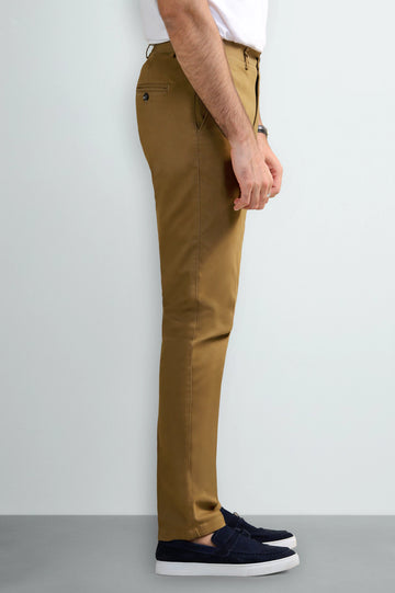Camel Smart Fit Cotton Trouser