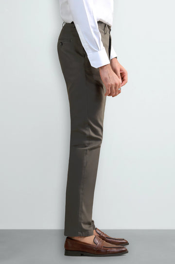 Dark Olive Smart Fit Cotton Trouser