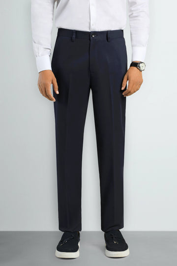 Navy Blue Smart Fit Cotton Trouser