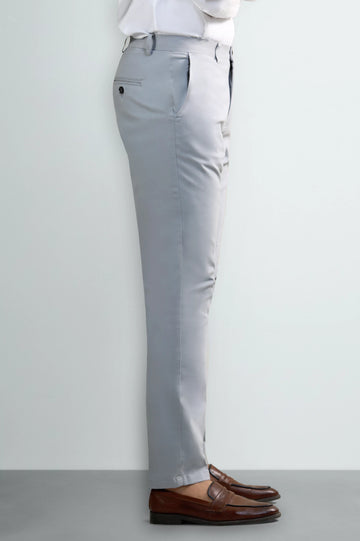 Silver Smart Fit Cotton Trouser