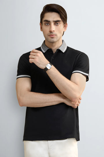 Black Tipping Collar Polo
