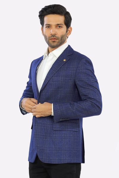 Men's Check Blue Print Blazer