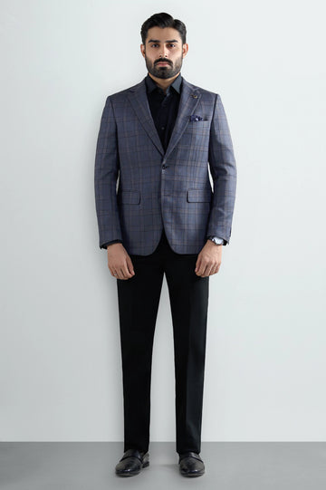 Dark Grey Check Blazer