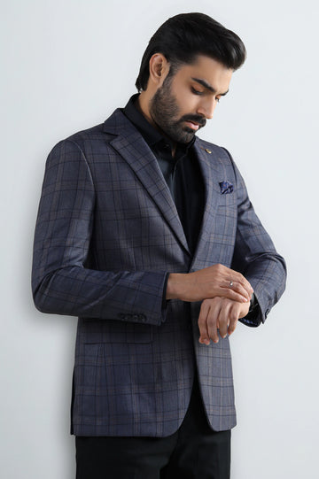 Dark Grey Check Blazer
