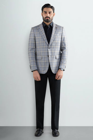 Light Blue Check Blazer