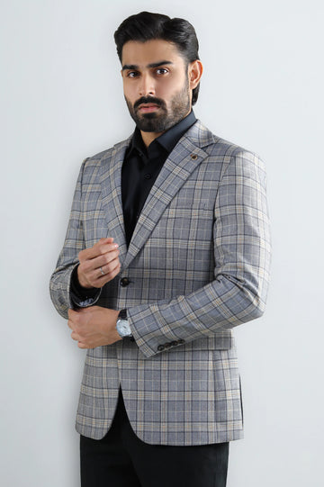Light Blue Check Blazer