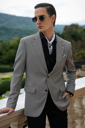 White Check Blazer