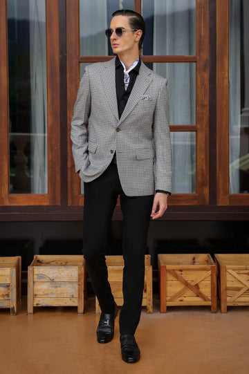 White Check Blazer