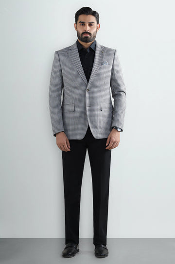 White Check Blazer
