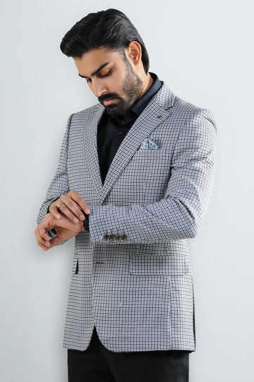 White Check Blazer