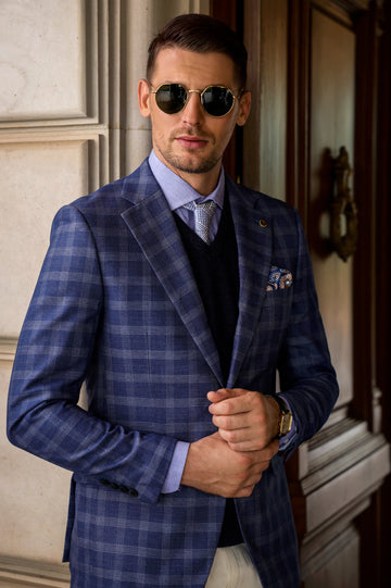 Light Blue Check Blazer