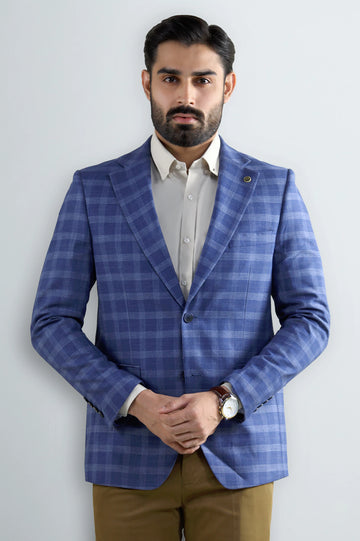 Light Blue Check Blazer