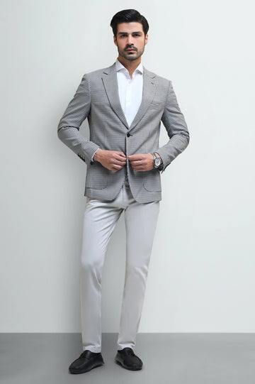 Men's Grey Houndstooth Blazer