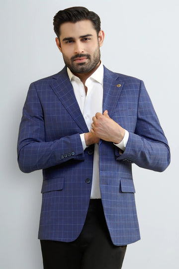 Blue Check Blazer for Men