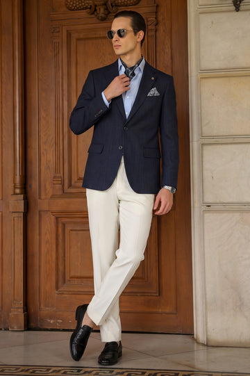 Blue Pinstripe Blazer
