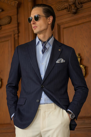 Blue Pinstripe Blazer