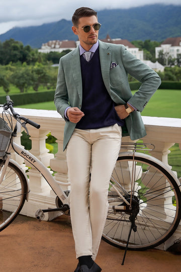 Light Green Textured Blazer