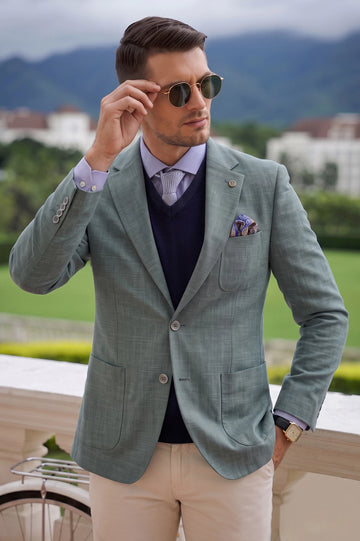 Light Green Textured Blazer