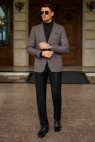 Brown Check Blazer
