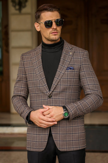 Brown Check Blazer