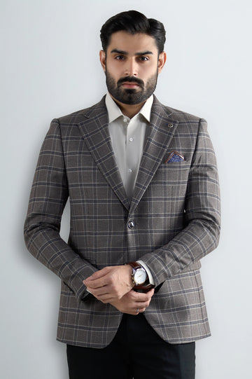 Brown Check Blazer