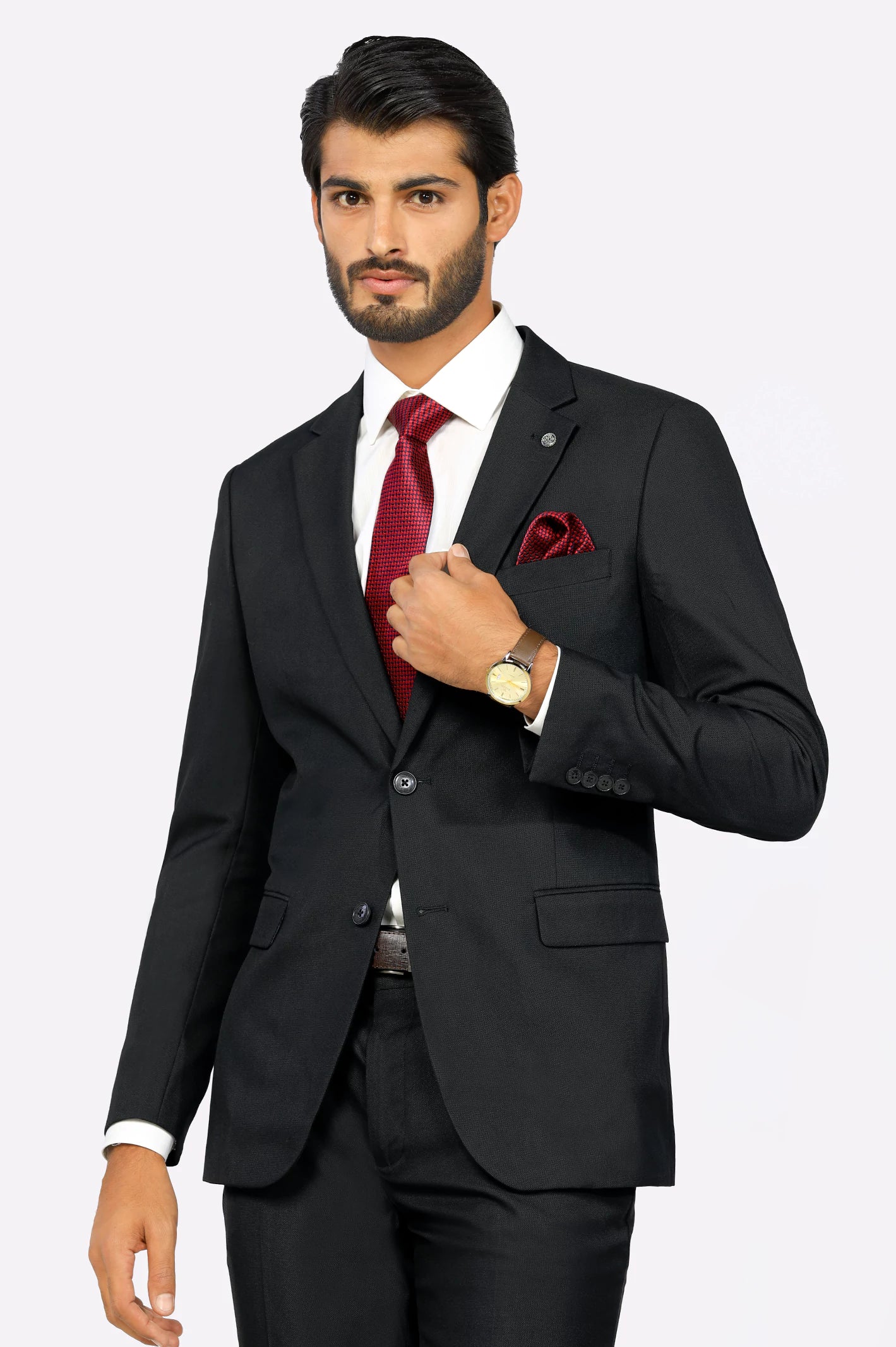 2PC Black Formal Suit for Men's